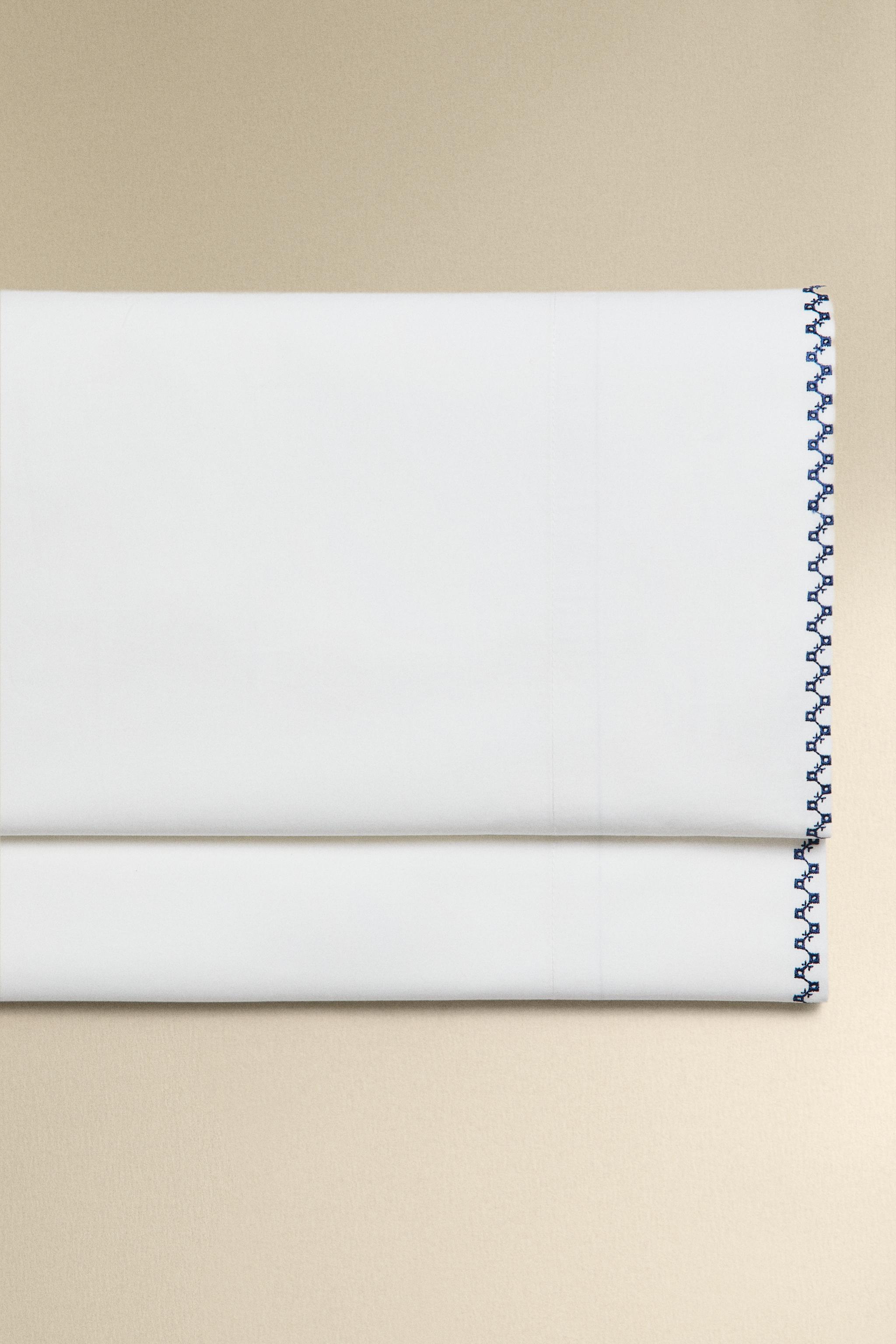 GEOMETRIC EMBROIDERED FLAT SHEET
